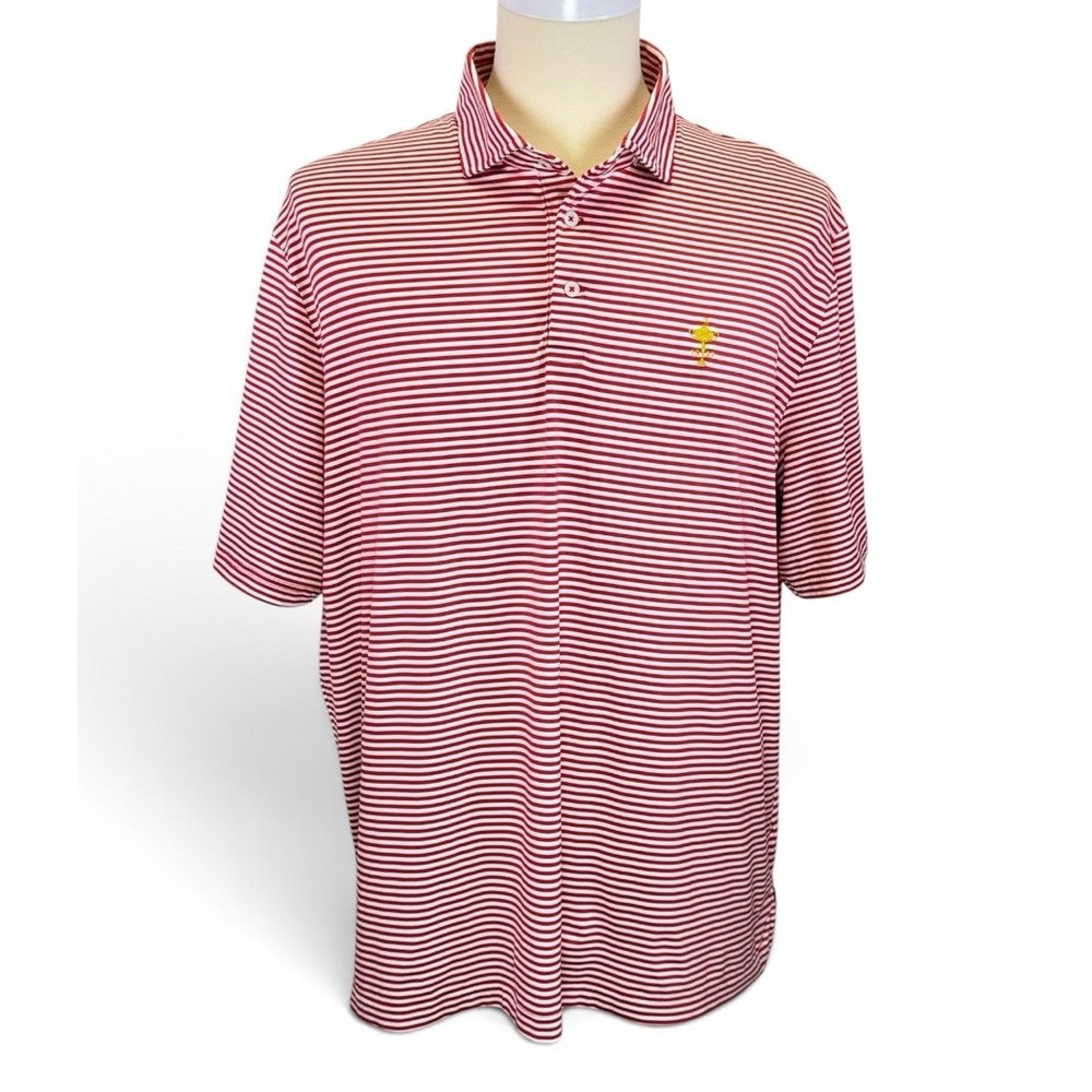 Ralph Lauren RLX Mens Red White Striped Stretch Golf Polo Shirt XL